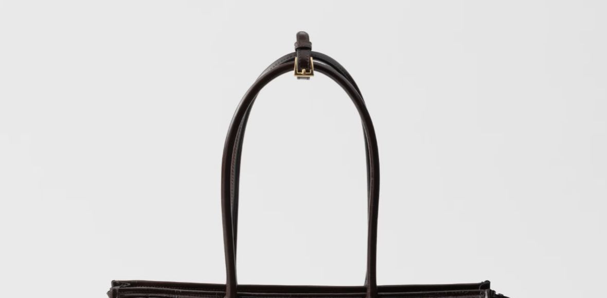 Rossie Viren crocodile leather large top handle satchel bag with Himalayan accents, showcasing its elegant handbag design and textured exterior.