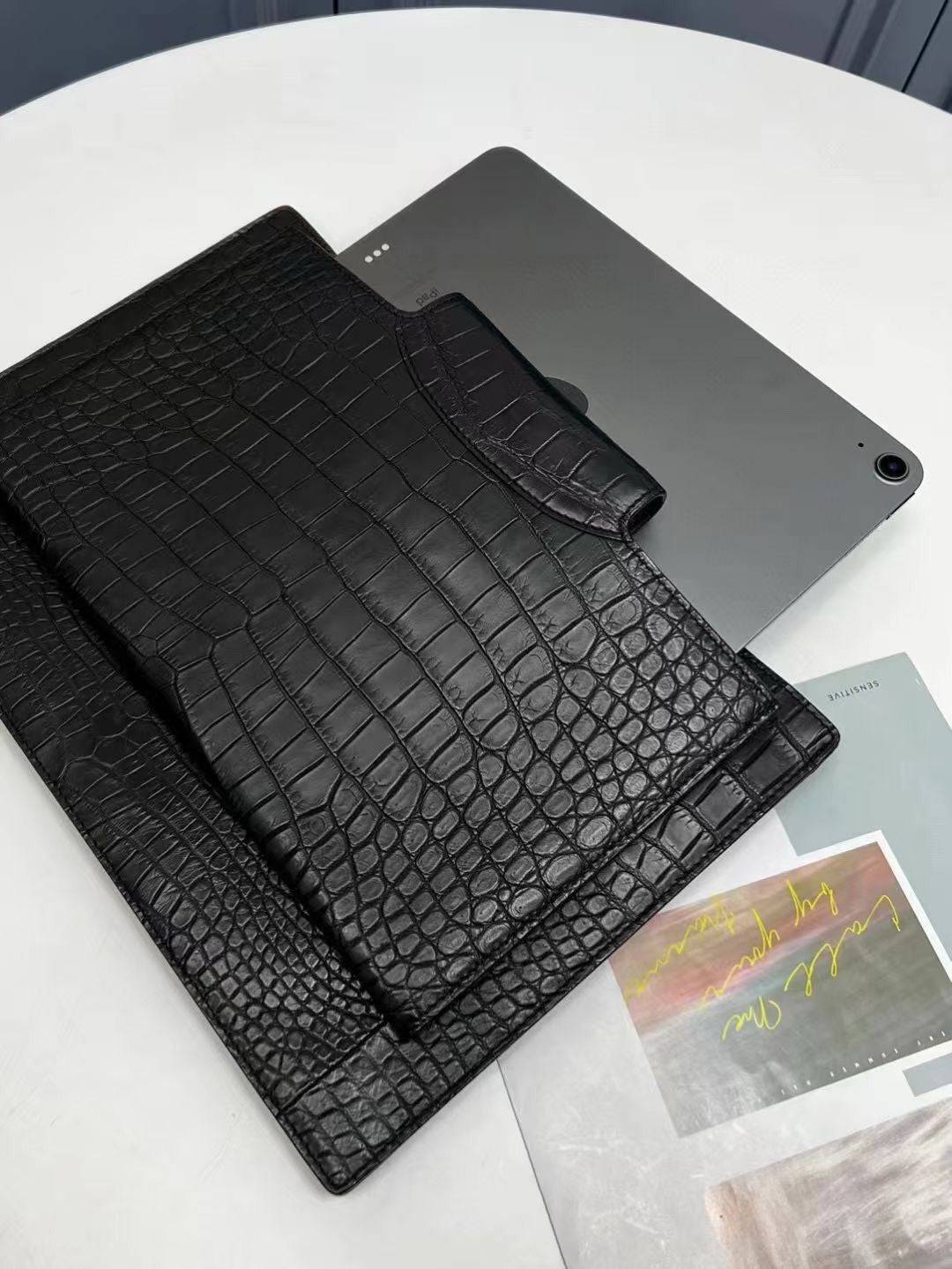 Genuine Crocodile Skin Leather Briefcase Matt