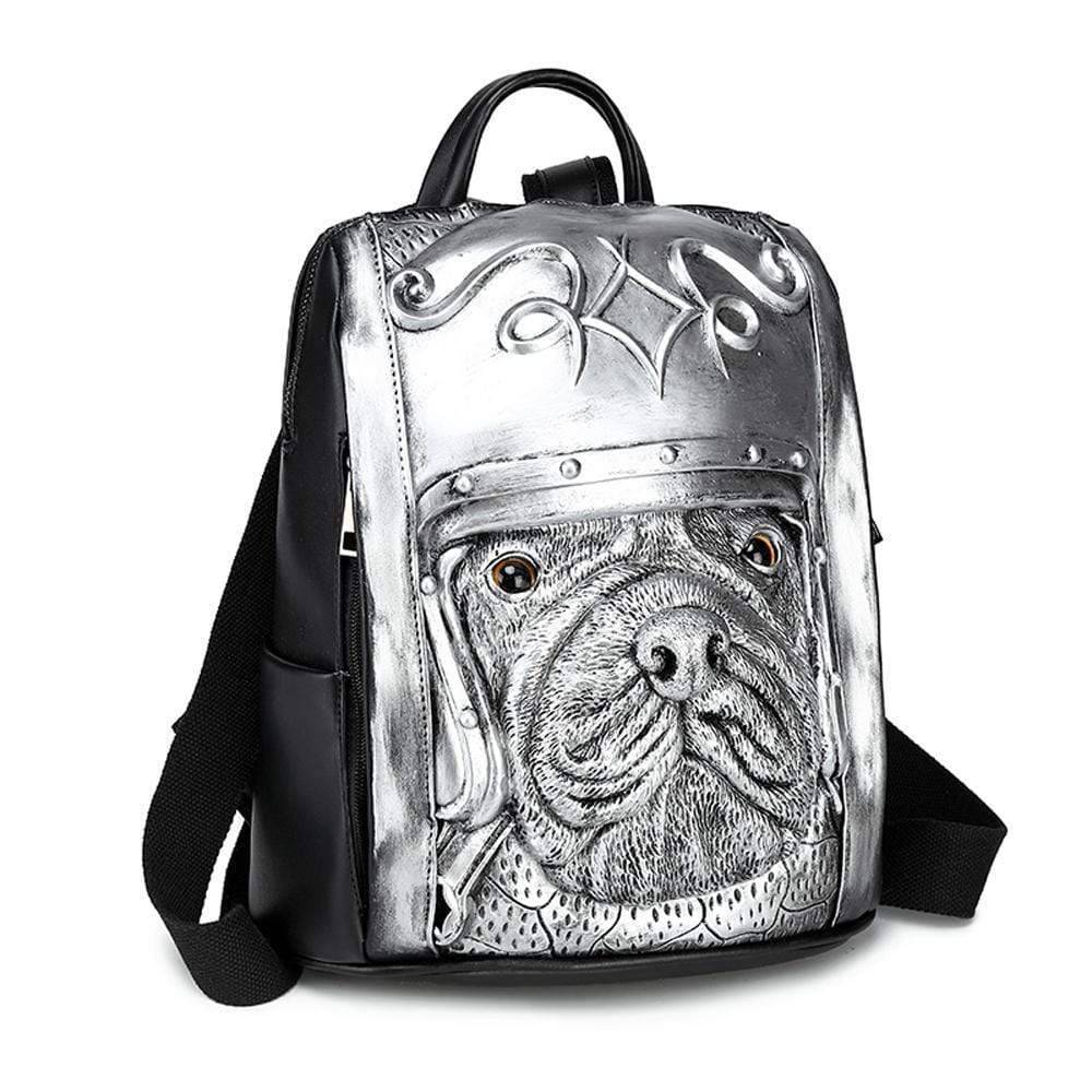 Rossie Viren 3D Sha Pei Dog waterproof backpack with helmet design, featuring realistic dog illustration and durable material.