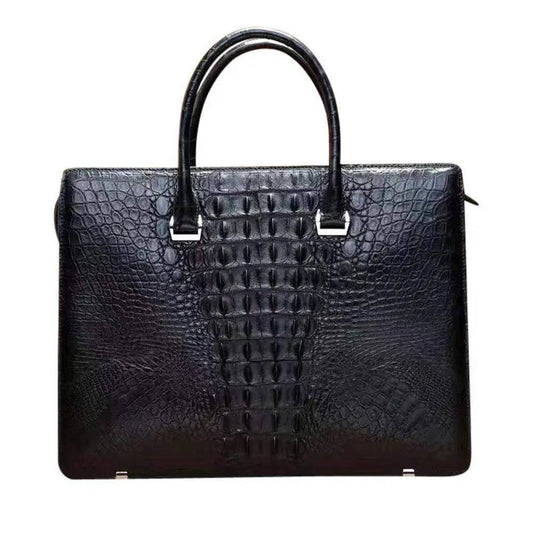 Classic Genuine Crocodile Leather Luxury Vintage Strapless Briefcase Computer Bag