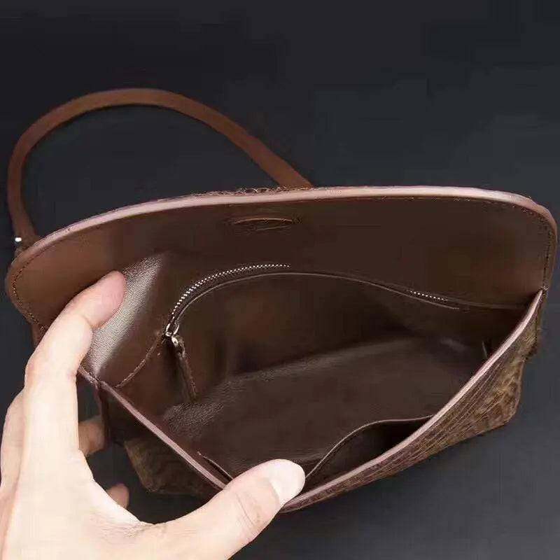 Crocodile Skin Leather Men's Business Clutch Bag Mobile Phone Bag Purse