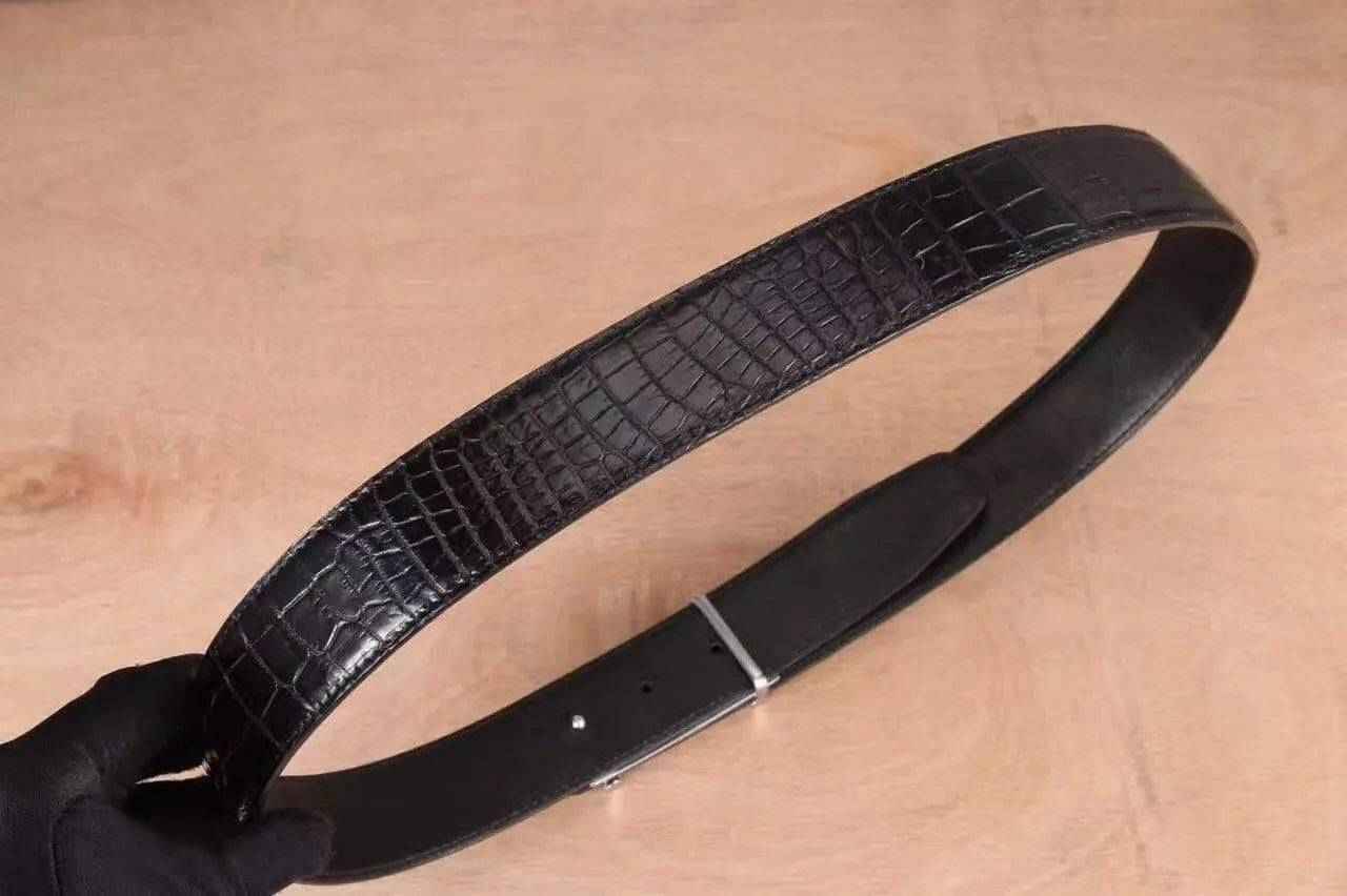 Crocodile Skin Single Row Backbone Belt For Mens Belt