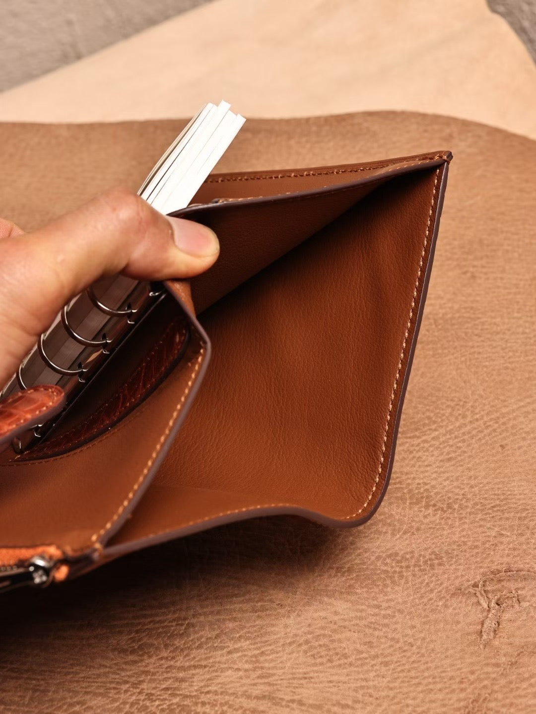 Genuine Crocodile Leather Binder Notebook