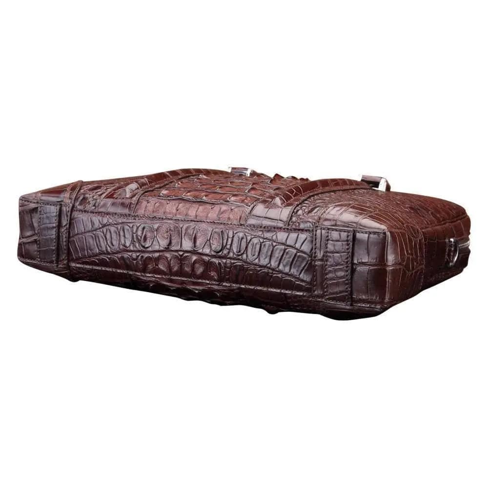 Men’s Fashion Crocodile Leather Bag, Luxury Crocodile Leather Business Briefcase for Men