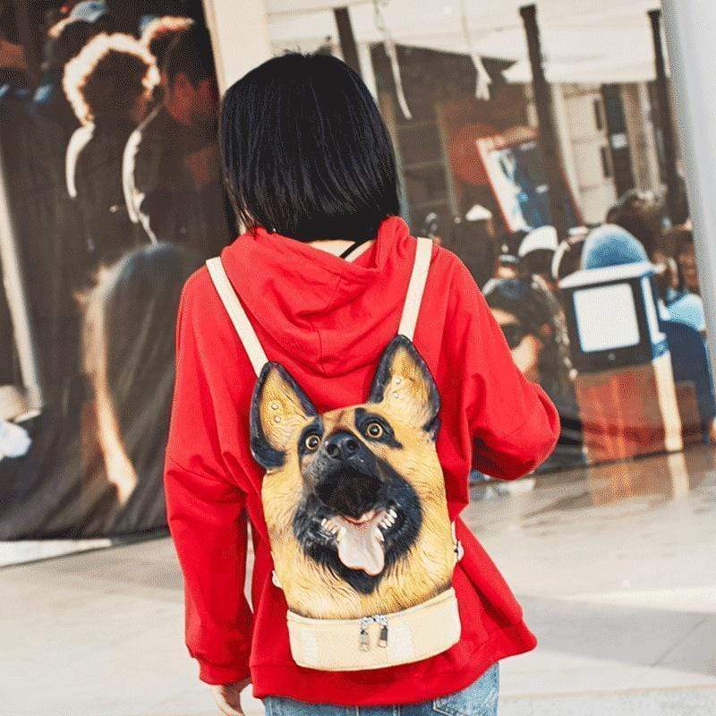 Cartoo Cute Dog casual backpack by Rossie Viren featuring a playful dog design, suitable for children and school use.