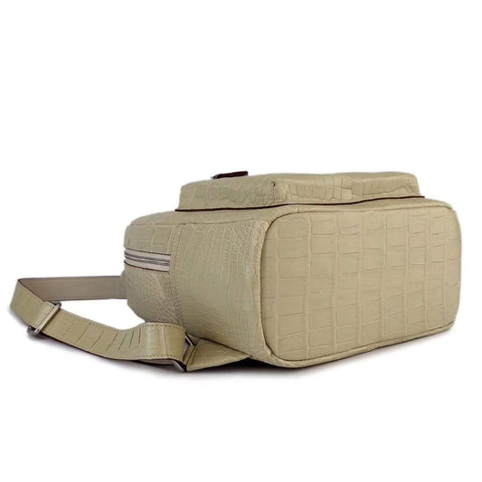 Crocodile Leather Backpack Cream For Women