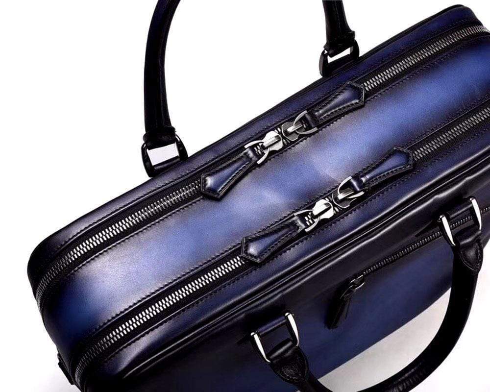 Vintage Rossie Viren cowhide leather handbag with smooth finish, designed for business, laptop, and daily use.