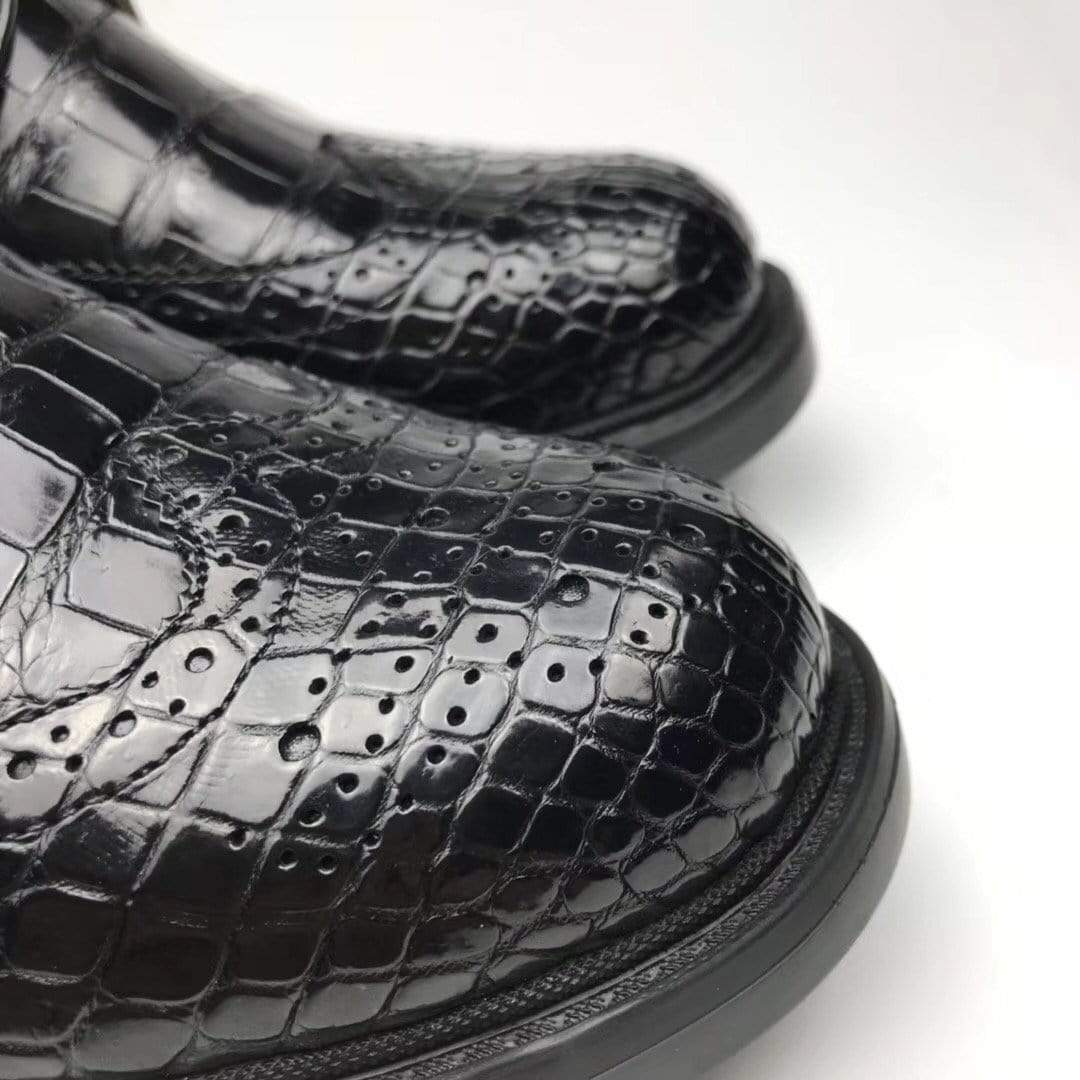 Crocodile Shoes Men's Crocodile Leather Snakers And Slip On Brogue Front Shoes