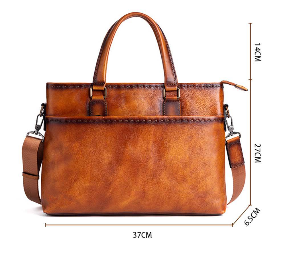 Mens Vintage Leather Buiness Briefcase Shoulder Cross Body Bag 2769