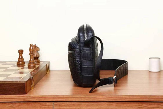 Preorder Mens Crocodile Leather Cross Body Shoulder Bag