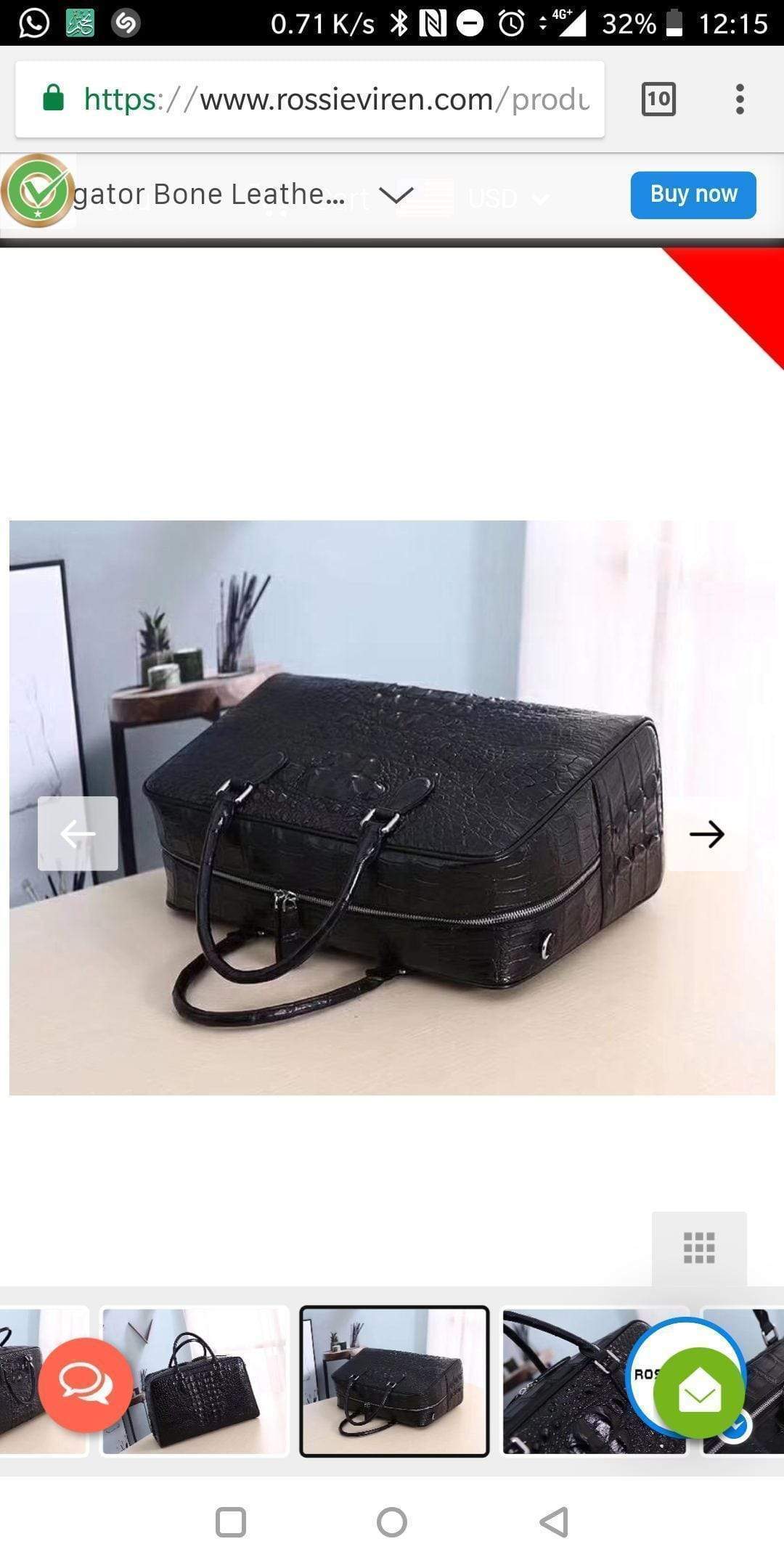 Preorder Mens FULL Vintage Crocodile Belly Leather Weekender Travel Bag