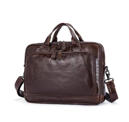 Rossie Viren Leather Laptop Bag Mens Briefcase Messenger Bag Mens Portfolio Slim Bag
