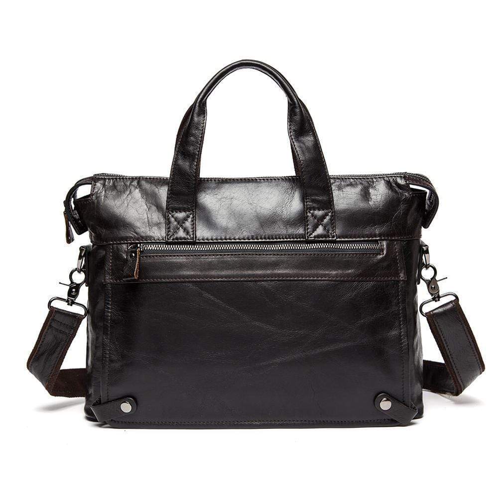 Rossie Viren Men's Classic 15" Men's Handmade Leather Briefcase Laptop Bag Messenger Shoulder Bag