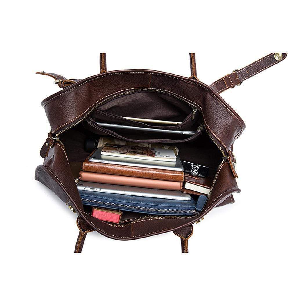 Rossie Viren Men's Large Capacity Leather Travel Bag