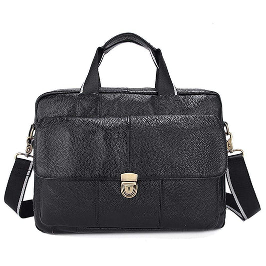 Rossie Viren Men's Pebbled Leather Briefcase For Men