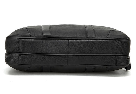 Rossie Viren Vintage Classic Double Zip Leather Briefcase Work Bags