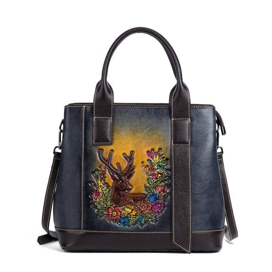 Rossie Viren Women's Women Leather Handbag Purse Top Handle Crossbody Bag Leather Tote Shoulder Bag
