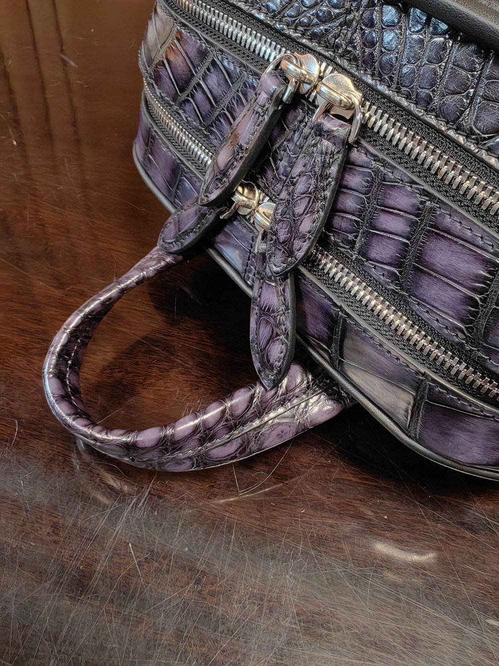 Vintage Crocodile Leather Backpack Large