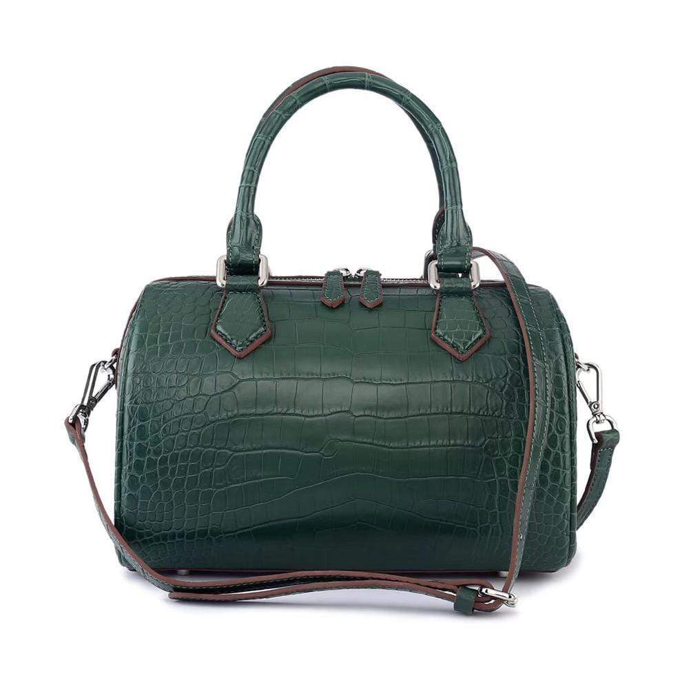 Women's Classic Genuine Crocodile Leather Speedy Satchel Bags Top Handle Boston Handbags