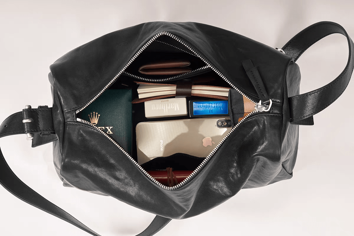 Vintage Leather Travel Duffel Sports Bag