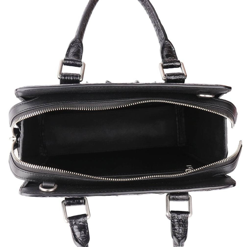 Men's Genuine Crocodile Skin Leather Top Handle  Cross Body Password lock Briefcase Bag