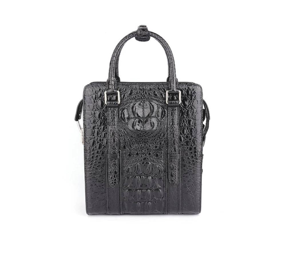Men's Genuine Crocodile Skin Leather Top Handle  Cross Body Password lock Briefcase Bag
