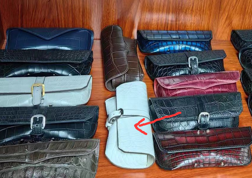 Preorder Crocodile Skin Leather Sunglasses Case