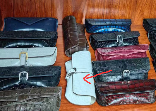 Preorder Crocodile Skin Leather Sunglasses Case