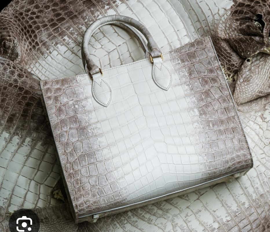 Rossie Viren crocodile leather large top handle satchel bag with sturdy handles and elegant design.