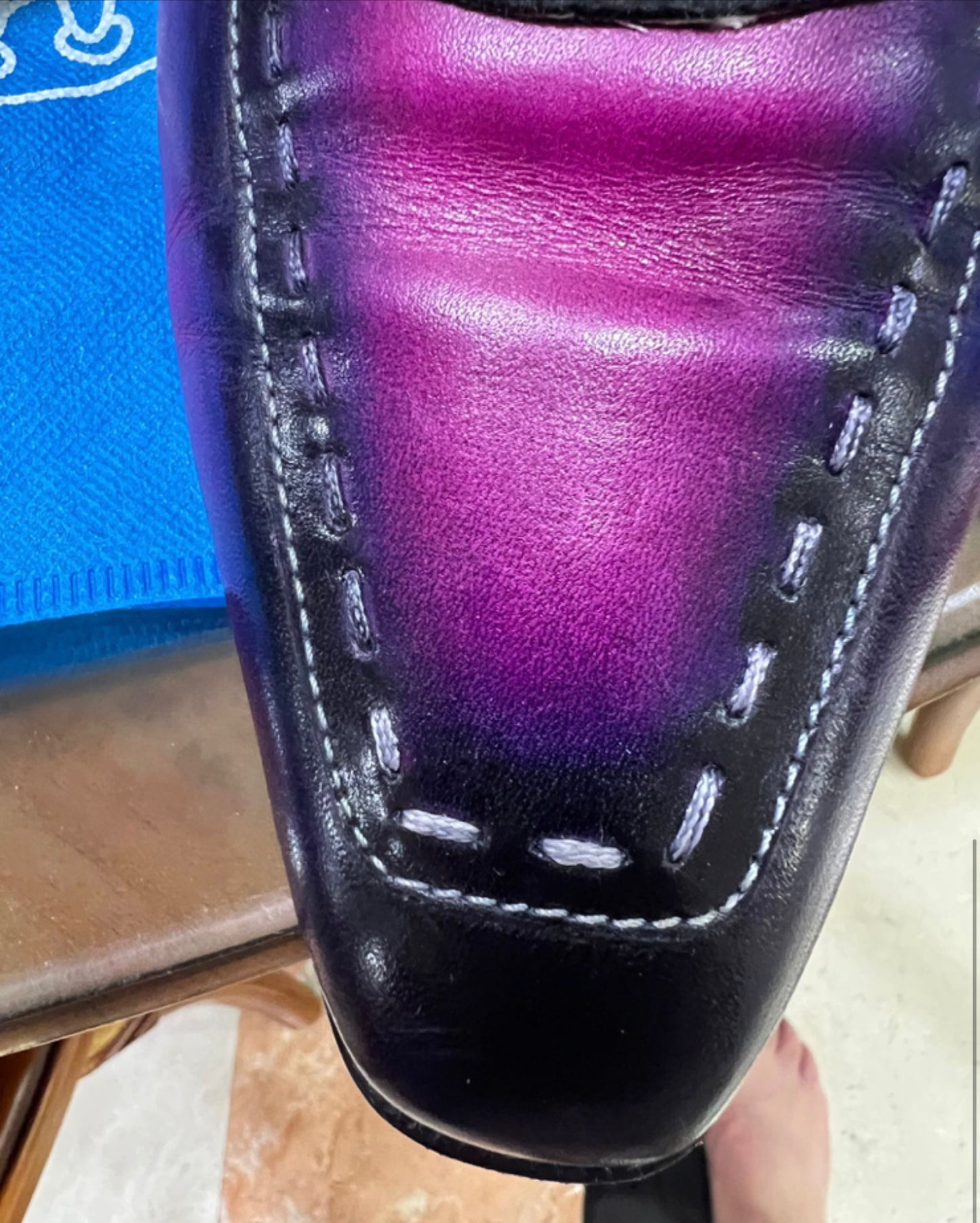 Rossie Viren crocodile leather lace-up dress shoes in vintage mauve, featuring a sleek design and textured crocodile pattern.
