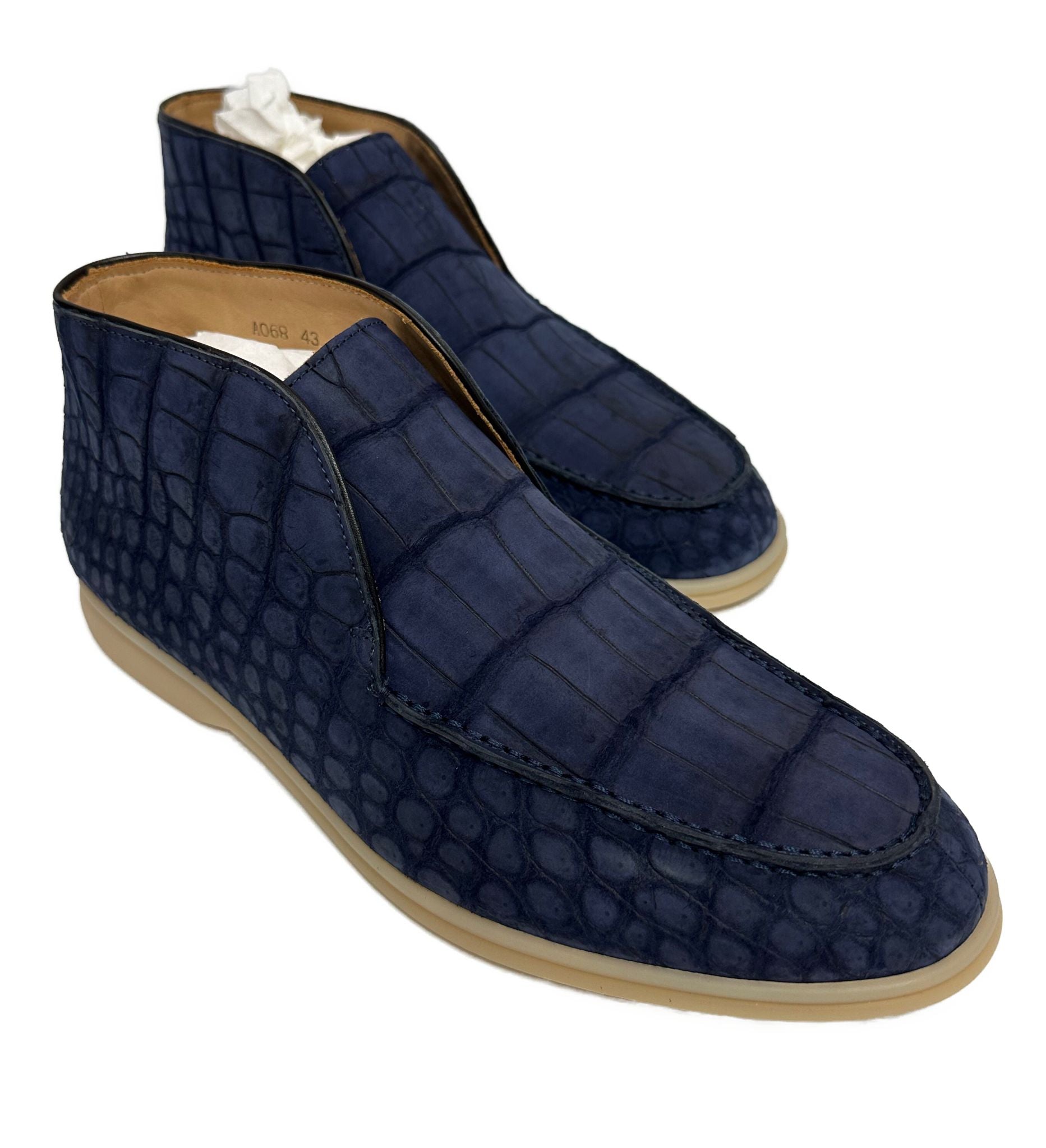 Rossie Viren men's nubuck crocodile leather dress shoes with lace-up design, stylish and luxurious for formal occasions.