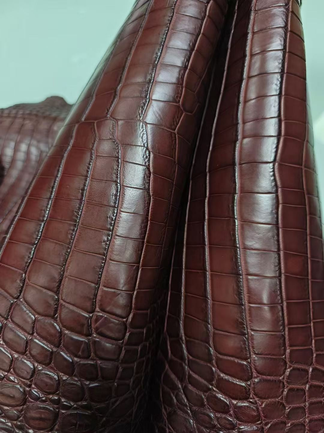 Large womens genuine crocodile skin top handle canvas bag by Rossie Viren, featuring a stylish, structured design with top handles.
