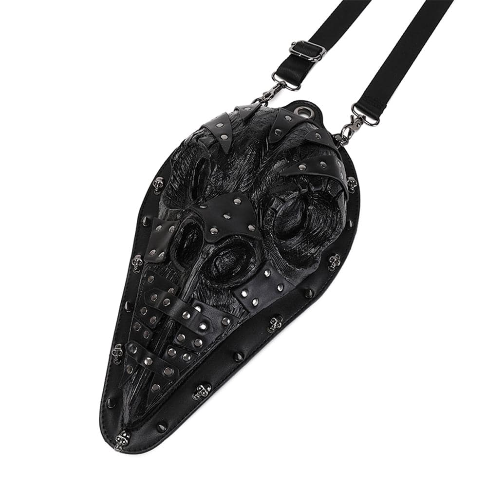 Rossie Viren 3D studded fashion bird mouth shoulder crossbody bag with chain handle, stylish messenger bag with unique design.