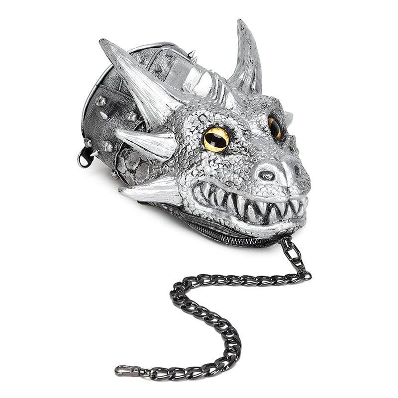 Rossie Viren 3D dragon head crossbody messenger bag with multiple ways to wear, featuring a stylish 3D design and adjustable straps.