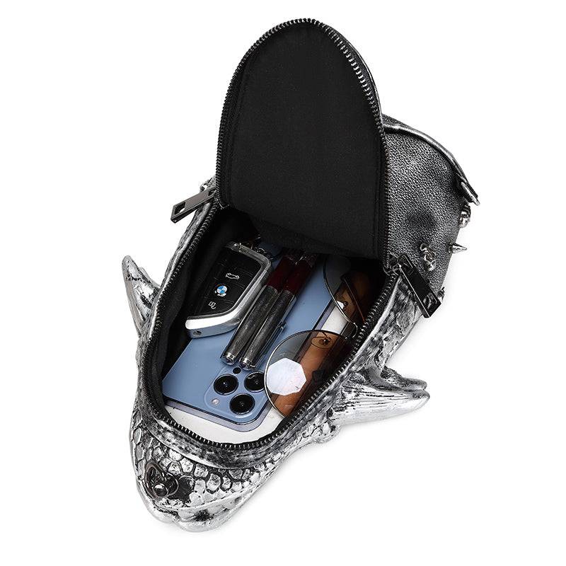 Rossie Viren 3D backpack with dragon head design, multi-way crossbody sling messenger bag, stylish and functional.