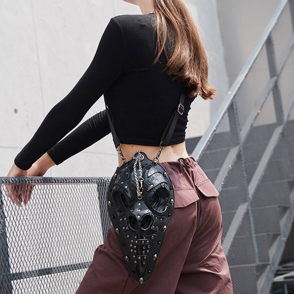Rossie Viren 3D Bird Mouth messenger bag with chain handle, studded fashion design, shoulder crossbody bag, stylish accessory