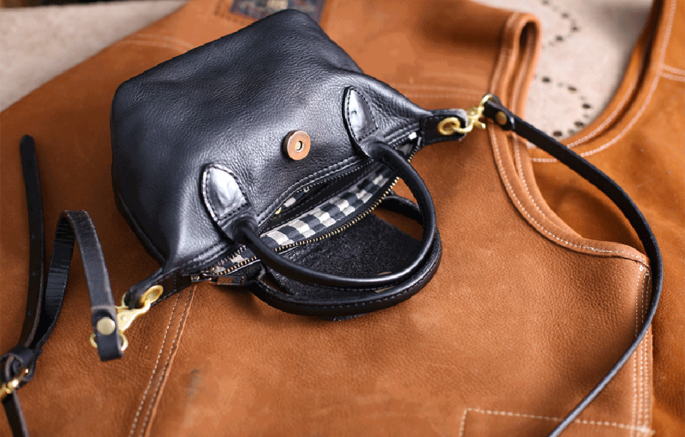 Rossie Viren Women's Womens Vintage Horse Skin Leather Small Top Handle Cross Body Shoulder Bag