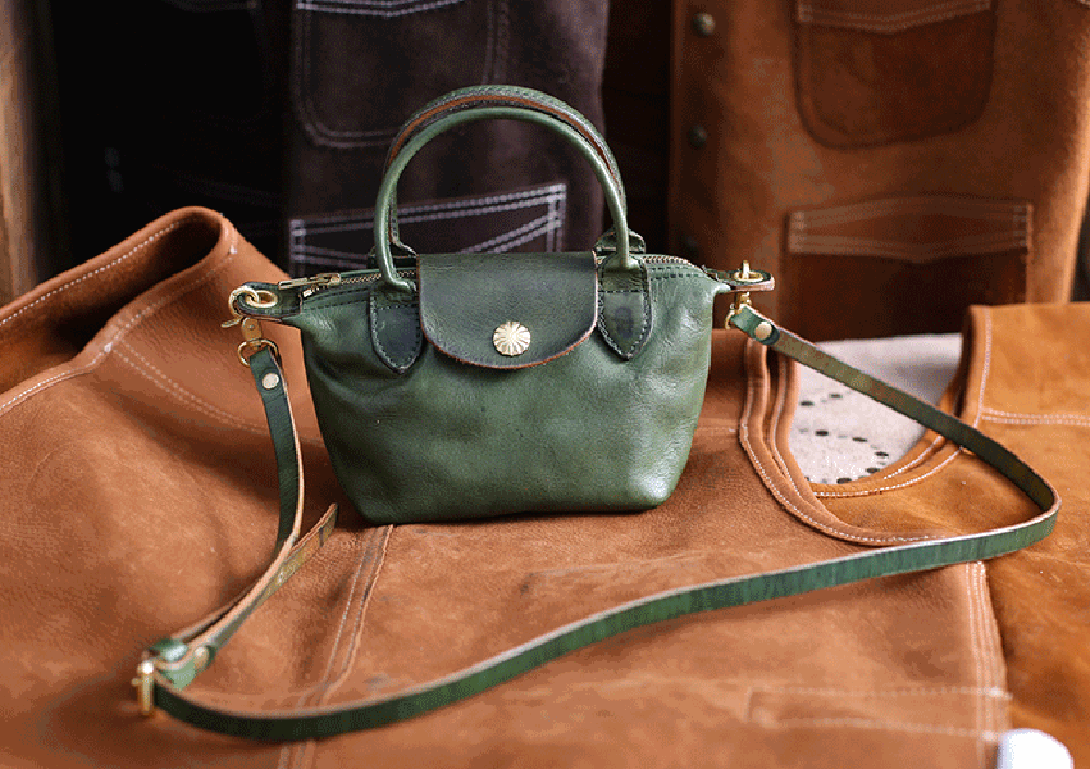 Rossie Viren Women's Womens Vintage Horse Skin Leather Small Top Handle Cross Body Shoulder Bag