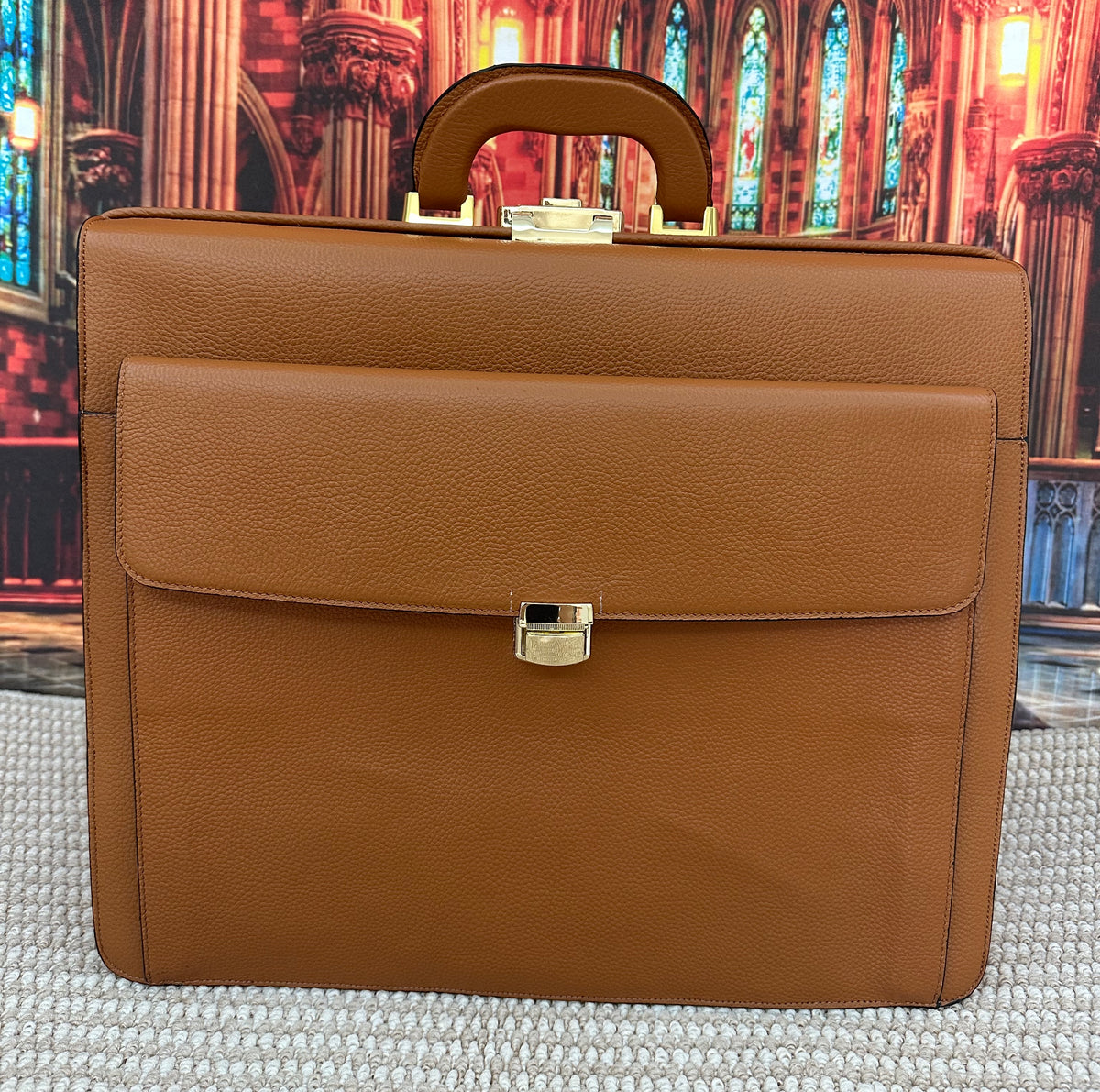 Leather Briefcase For Men , Large Leather Laptop Lawyer Briefcase