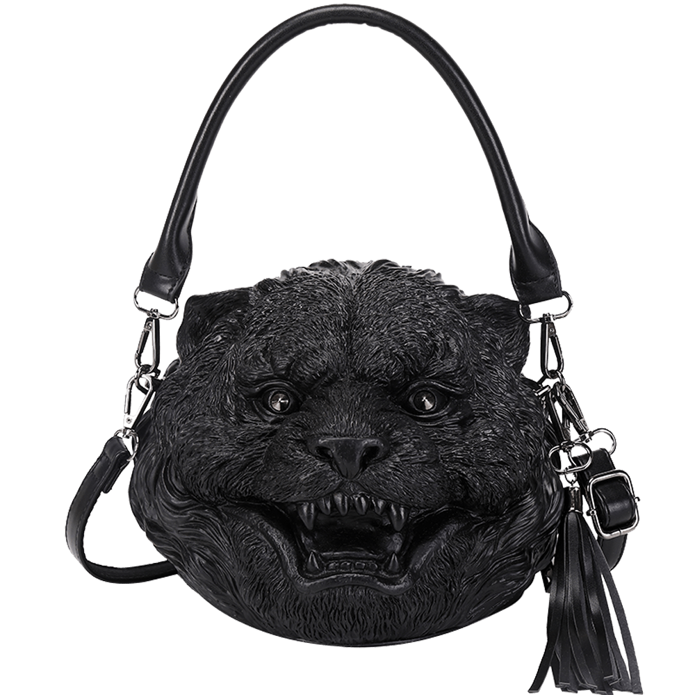 Rossie Viren 3D Happy Small Tiger Head cross body bag with square shape, fashion design, and shoulder strap.