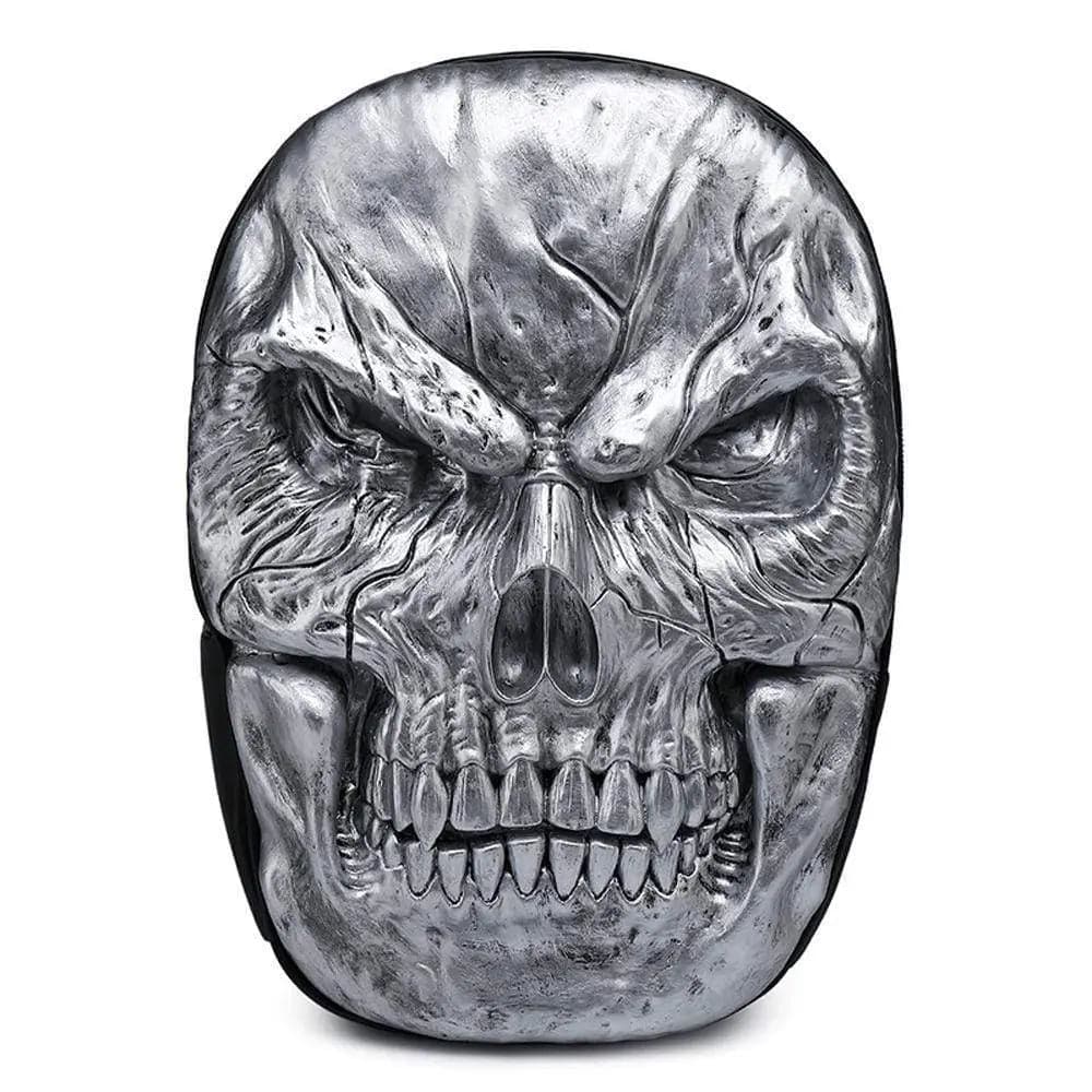 Large unisex 3D Kreepsville skull backpack by Rossie Viren featuring detailed animal design and spacious storage.