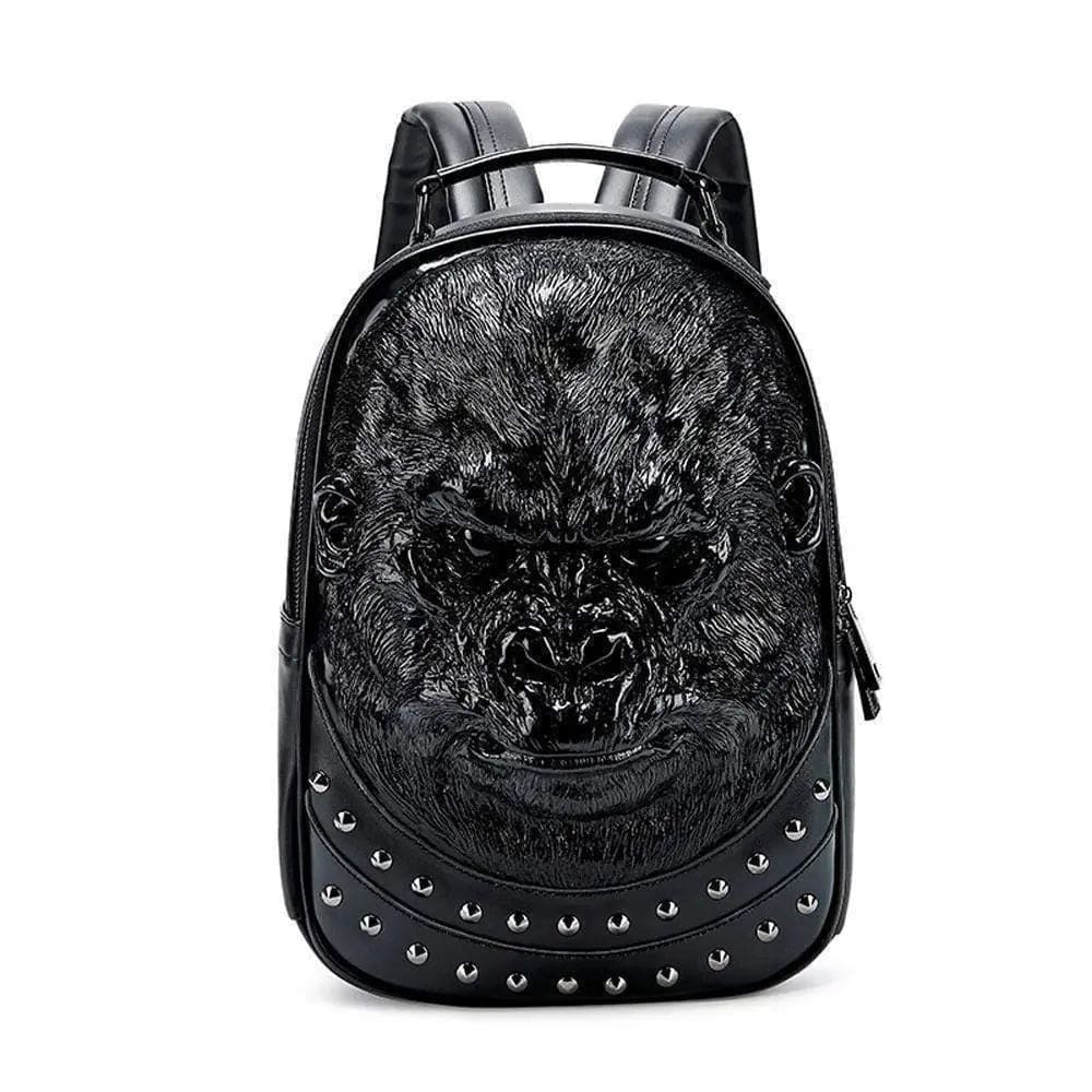 3D animal-themed waterproof backpack by Rossie Viren featuring studded design and hip hop style, suitable for casual use.