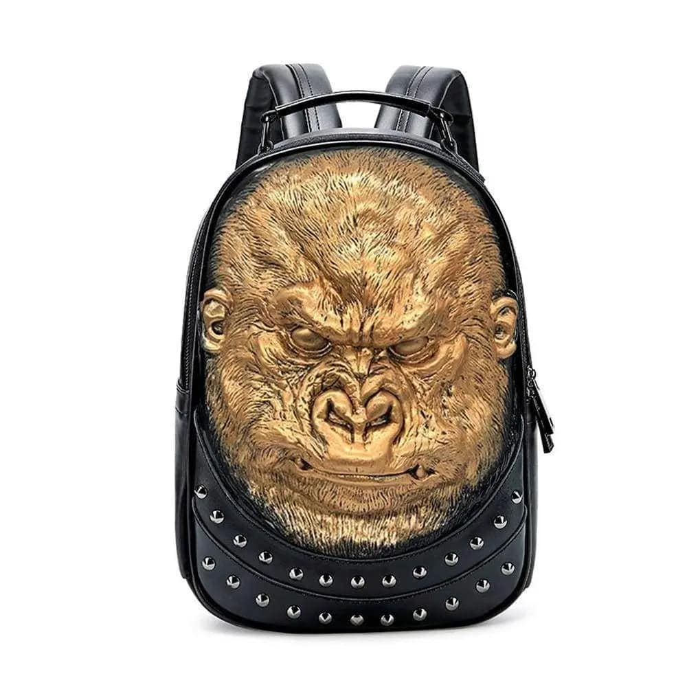 Rossie Viren 3D animal waterproof backpack with studded design, hip hop style, ideal for casual and outdoor use.