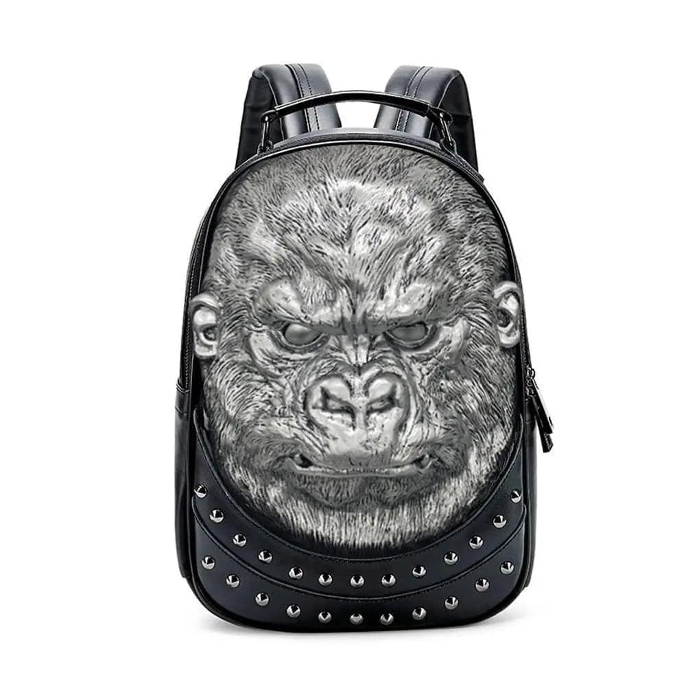 Rossie Viren 3D animal waterproof backpack with studded design, hip hop style, ideal for casual and outdoor use.