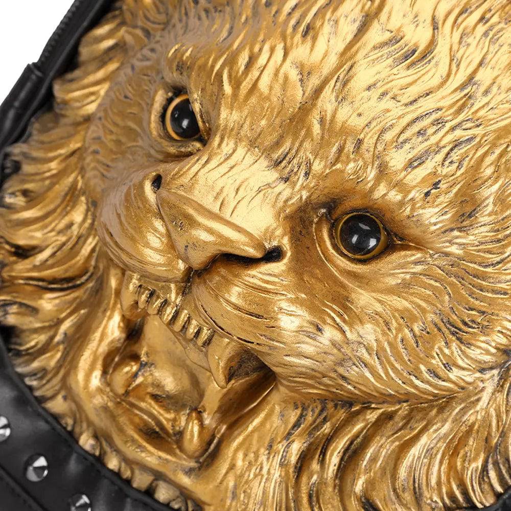 Unisex 3D Lion backpack by Rossie Viren, featuring a cheerful small lion design, ideal for leisure and casual use.