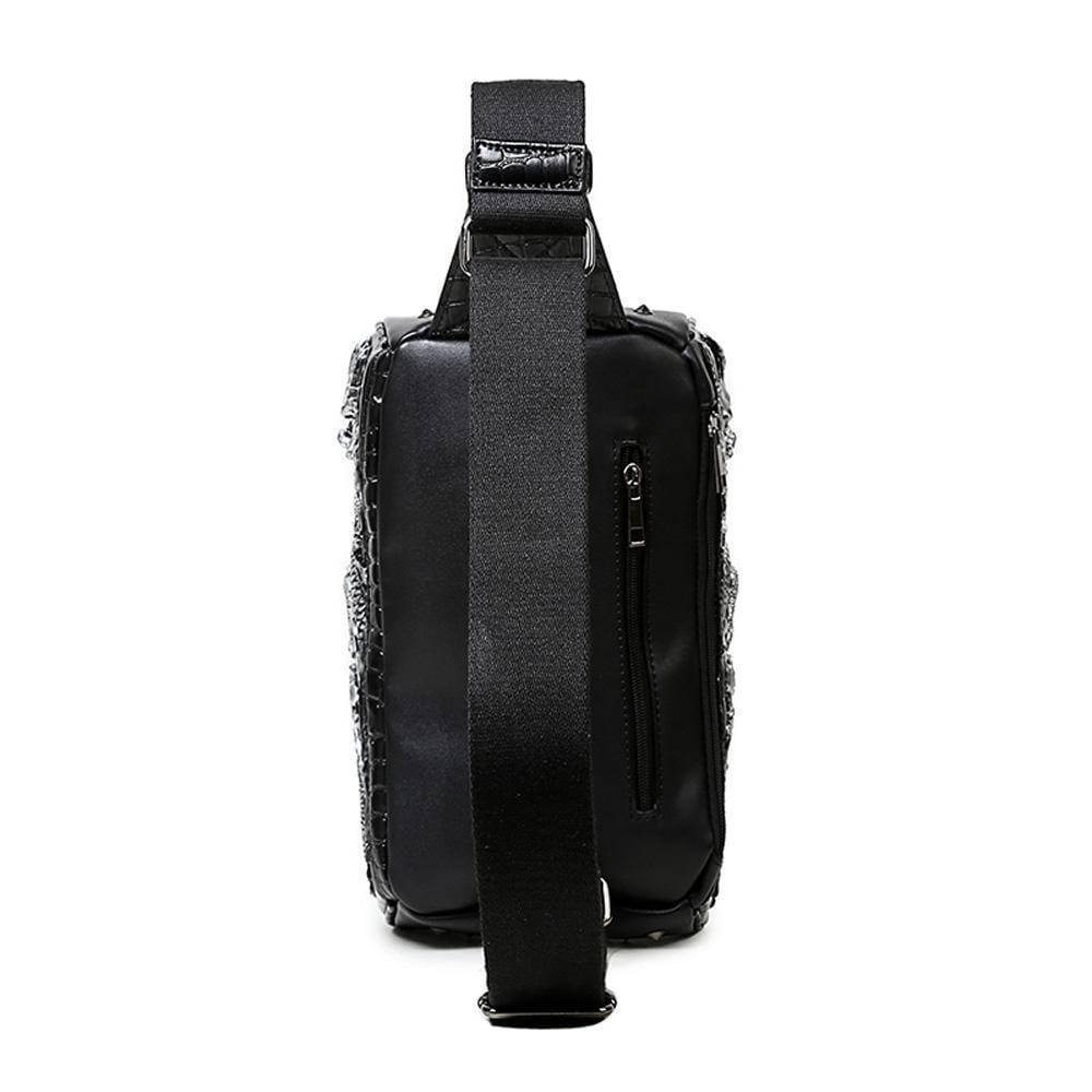 Rossie Viren 3D Flying Chinese Dragon backpack featuring vibrant dragon design, outdoor travel and computer storage compartments.