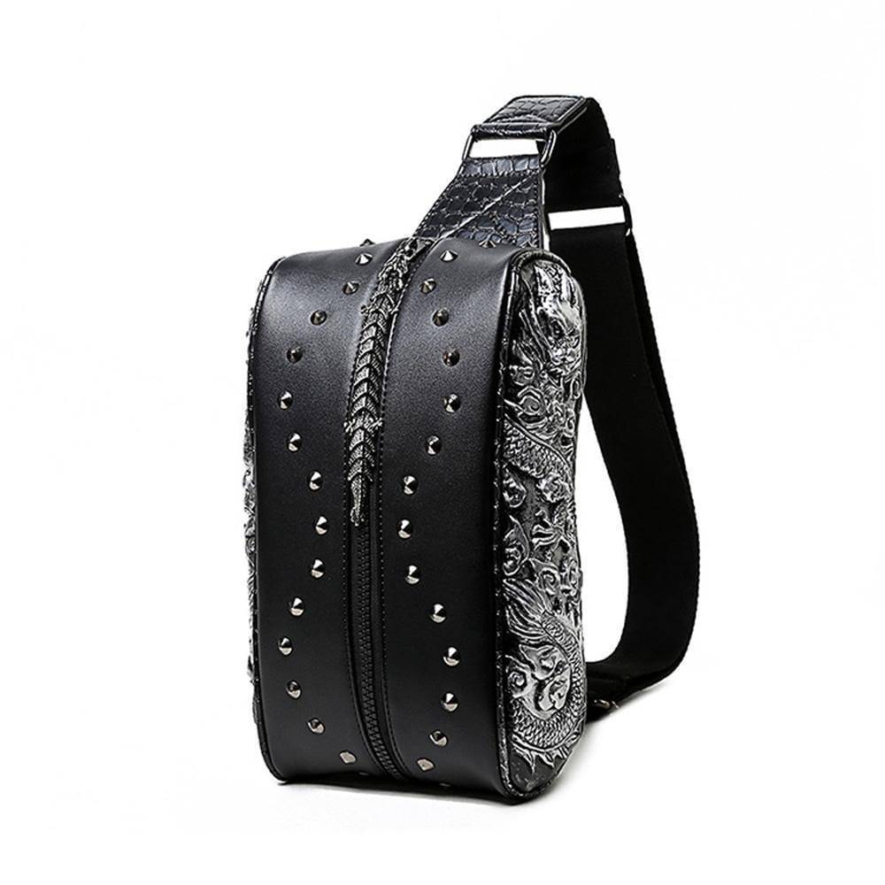 Rossie Viren 3D Flying Chinese Dragon backpack with detailed dragon design, suitable for outdoor travel and carrying a computer.