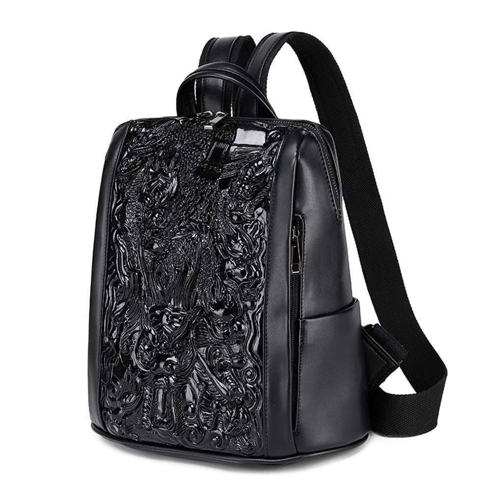 Rossie Viren 3D flying dragon waterproof backpack with detailed dragon design, ideal for school or outdoor use.