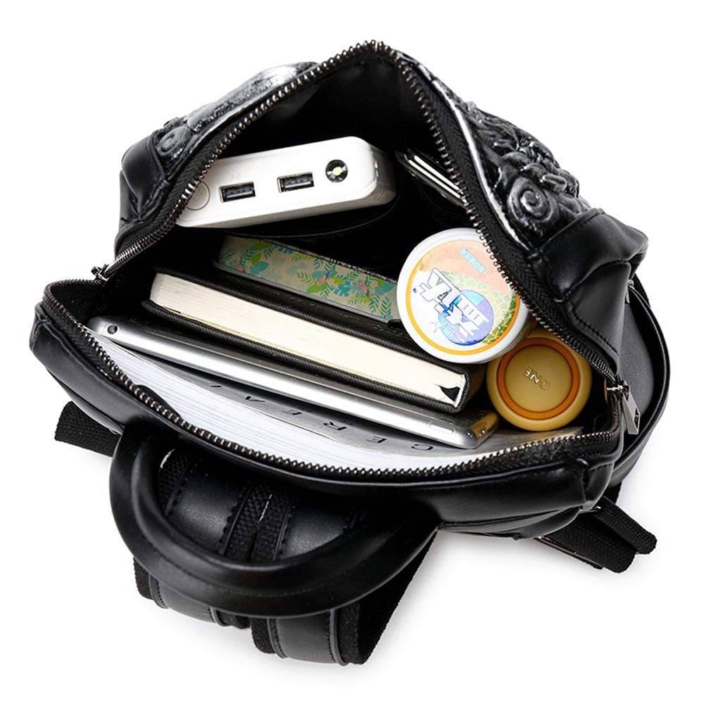 Rossie Viren 3D Flying Dragon waterproof backpack featuring a detailed dragon design and sturdy straps.