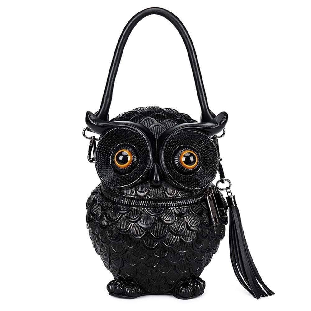 Rossie Viren 3D owl handle shoulder backpack featuring a cute owl design, ideal for crossbody carrying and everyday use.